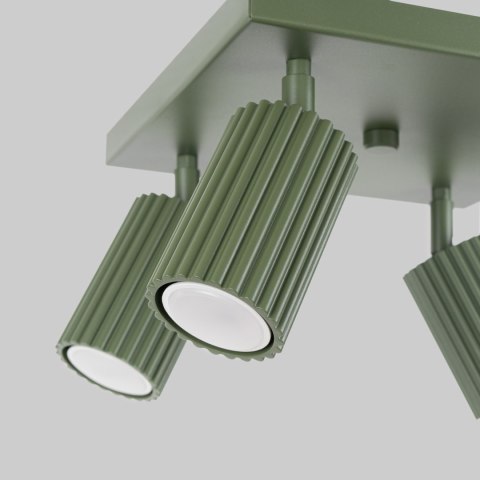 Sollux Lighting Plafon KARBON 4 zielony oliwkowy