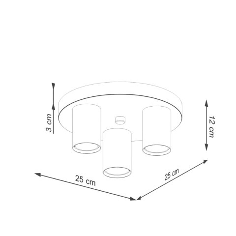 Sollux Lighting Plafon LAGOS 3P czarny
