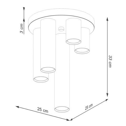 Sollux Lighting Plafon LAGOS 5P biały