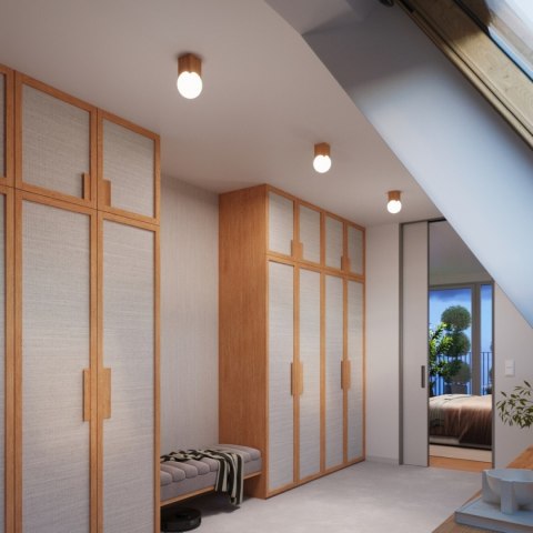 Sollux Lighting Plafon SOLIS naturalne drewno