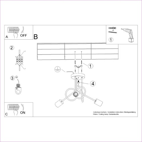Sollux Lighting Żyrandol EMBER 3 biały