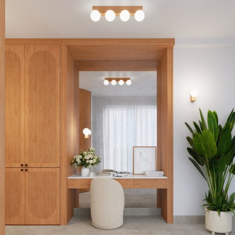 Sollux Lighting Kinkiet BULBO naturalne drewno