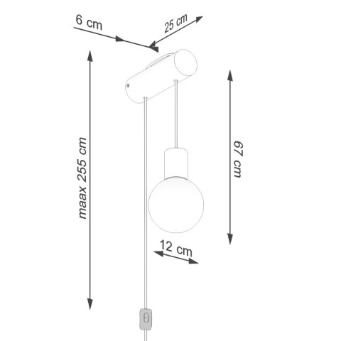 Sollux Lighting Kinkiet NIMBI G9 z włącznikiem