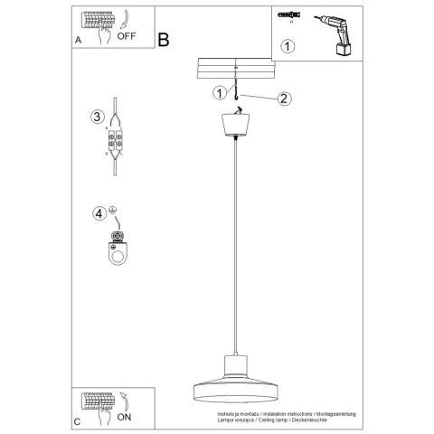 Sollux Lighting Lampa wisząca BILO czarna