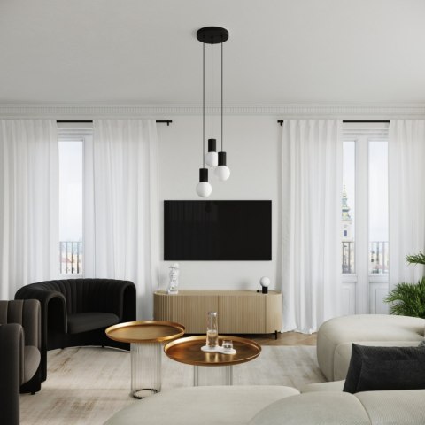Sollux Lighting Lampa wisząca HALO 1 czarna
