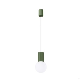 Sollux Lighting Lampa wisząca HALO 1 zielona oliwka
