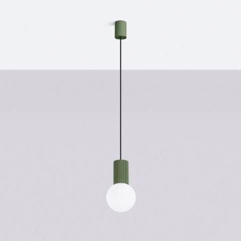 Sollux Lighting Lampa wisząca HALO 1 zielona oliwka