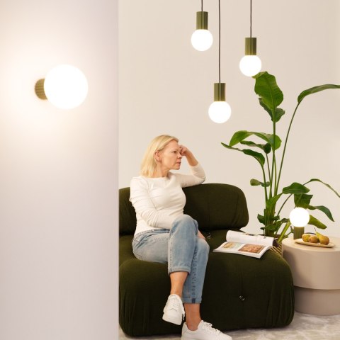 Sollux Lighting Lampa wisząca HALO 1 zielona oliwka