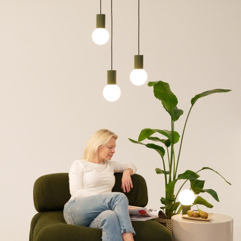 Sollux Lighting Lampa wisząca HALO 1 zielona oliwka