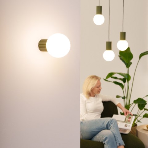 Sollux Lighting Lampa wisząca HALO 1 zielona oliwka