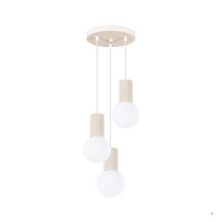 Sollux Lighting Lampa wisząca HALO 3P beżowa