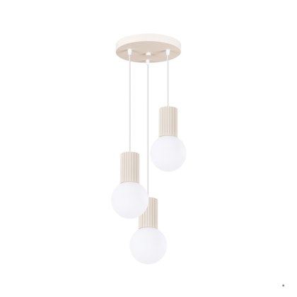 Sollux Lighting Lampa wisząca HALO 3P beżowa