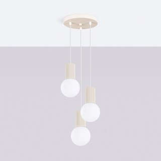 Sollux Lighting Lampa wisząca HALO 3P beżowa