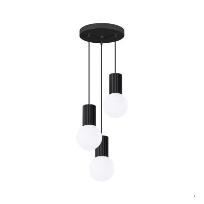 Sollux Lighting Lampa wisząca HALO 3P czarna