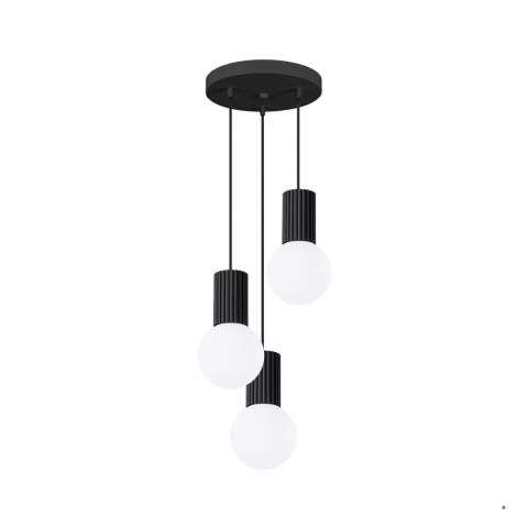 Sollux Lighting Lampa wisząca HALO 3P czarna