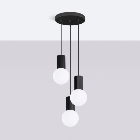 Sollux Lighting Lampa wisząca HALO 3P czarna