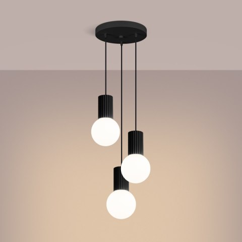 Sollux Lighting Lampa wisząca HALO 3P czarna