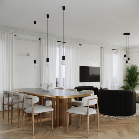 Sollux Lighting Lampa wisząca HALO 3P czarna