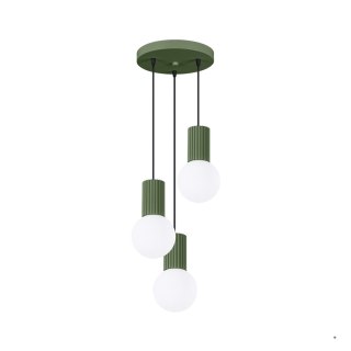 Sollux Lighting Lampa wisząca HALO 3P zielona oliwka