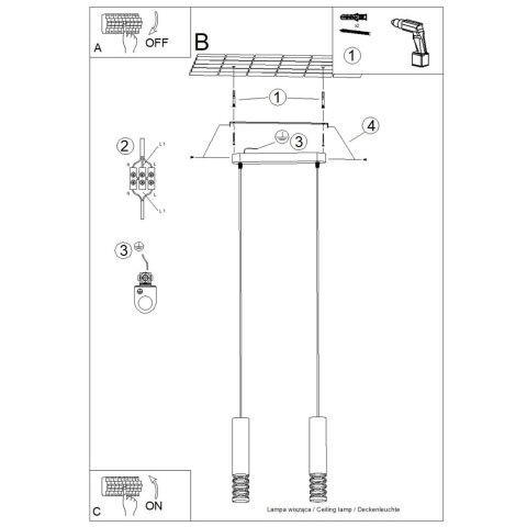 Sollux Lighting Lampa wisząca LAMI 2 biały
