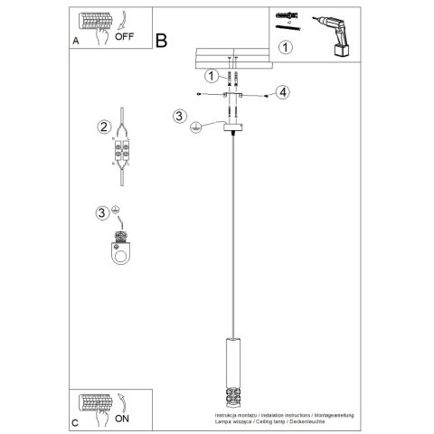 Sollux Lighting Lampa wisząca LIRO 1 biały