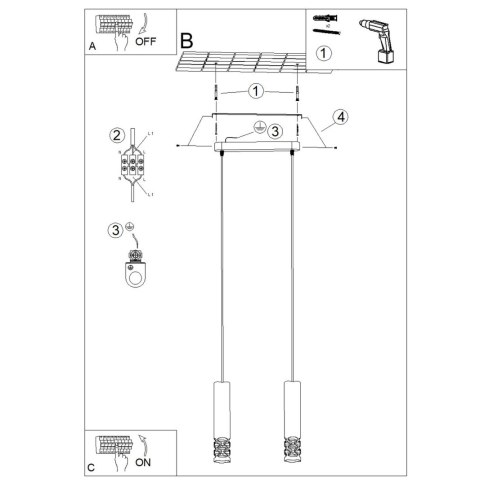 Sollux Lighting Lampa wisząca LIRO 2 biały