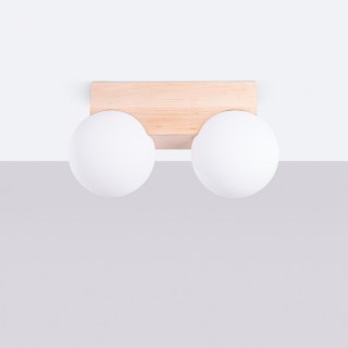 Sollux Lighting Plafon BULBO 2 naturalne drewno