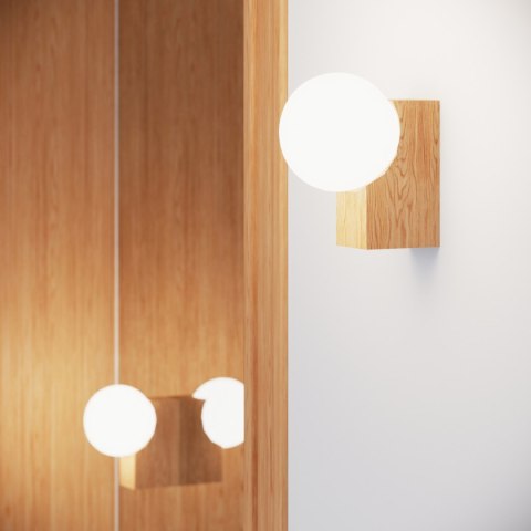Sollux Lighting Plafon BULBO 2 naturalne drewno