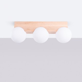 Sollux Lighting Plafon BULBO 3 naturalne drewno