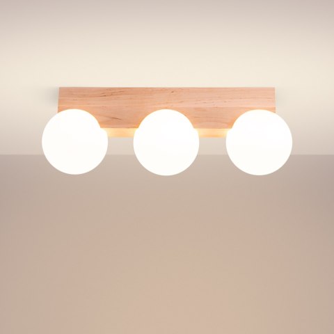 Sollux Lighting Plafon BULBO 3 naturalne drewno