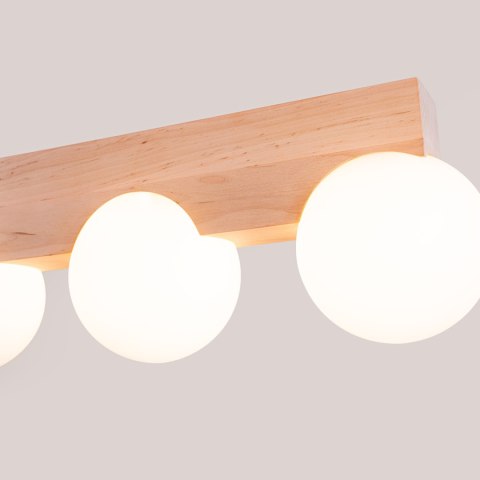 Sollux Lighting Plafon BULBO 4 naturalne drewno