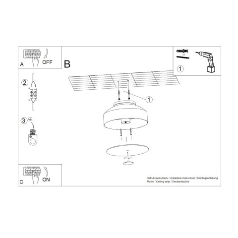 Sollux Lighting Plafon OMIQ ochra czerwona