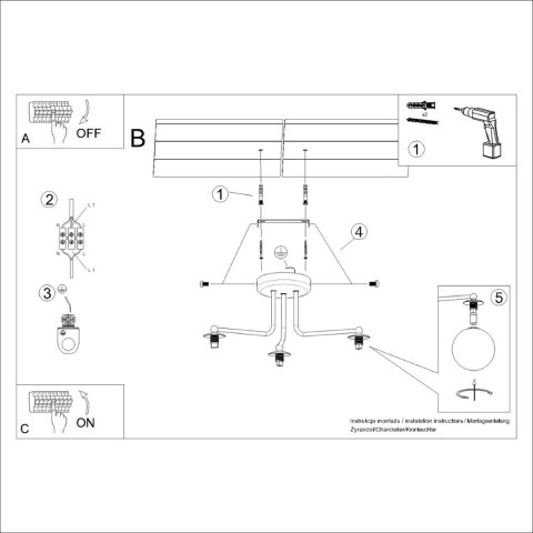 Sollux Lighting Żyrandol ASTRAL 3 biały