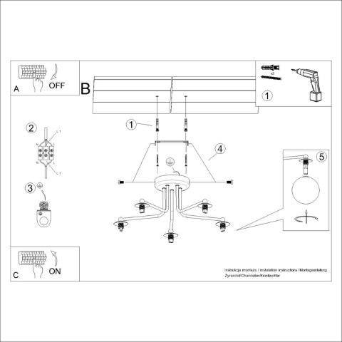 Sollux Lighting Żyrandol ASTRAL 5 biały