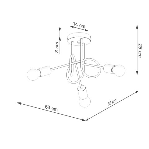 Sollux Lighting Żyrandol EMBER 3 czarny
