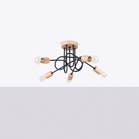 Sollux Lighting Żyrandol EMBER 5 czarny