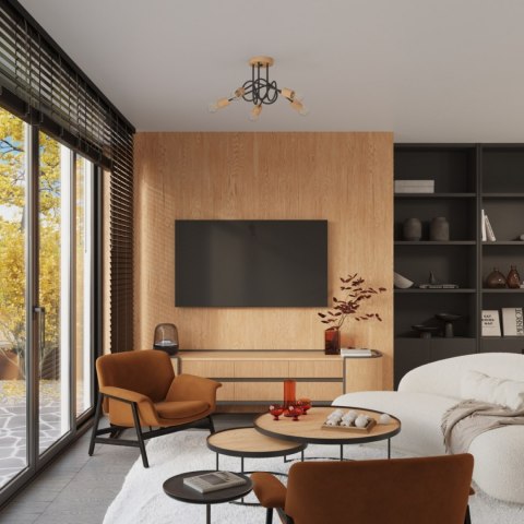 Sollux Lighting Żyrandol EMBER 5 czarny