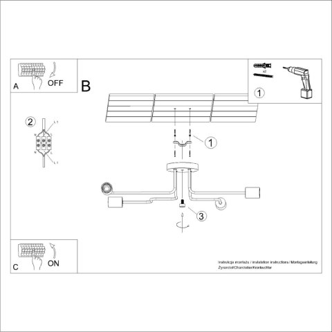 Sollux Lighting Żyrandol TIMBO 4 biały