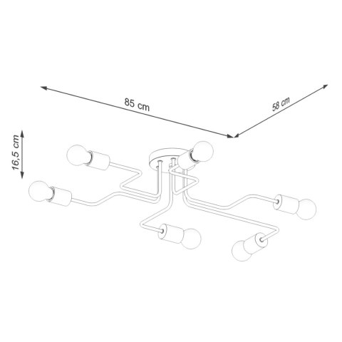Sollux Lighting Żyrandol TIMBO 6 czarny