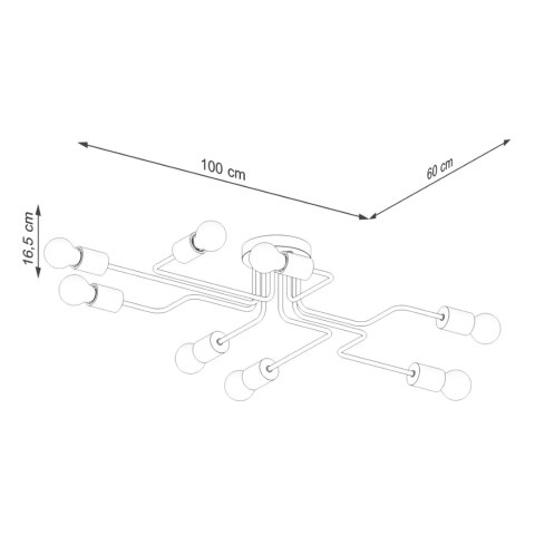 Sollux Lighting Żyrandol TIMBO 8 czarny