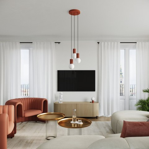 Sollux Lighting Lampa wisząca HALO 1 ochra czerwona