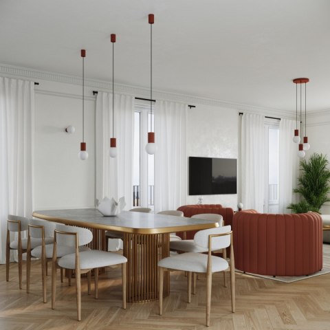 Sollux Lighting Lampa wisząca HALO 1 ochra czerwona