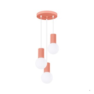 Sollux Lighting Lampa wisząca HALO 3P brzoskwiniowa