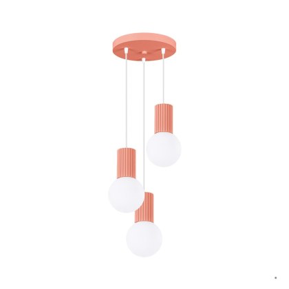 Sollux Lighting Lampa wisząca HALO 3P brzoskwiniowa