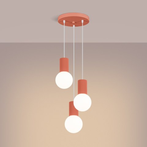 Sollux Lighting Lampa wisząca HALO 3P brzoskwiniowa