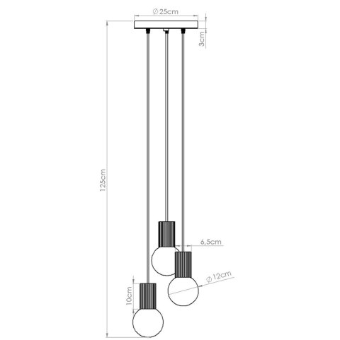 Sollux Lighting Lampa wisząca HALO 3P brzoskwiniowa