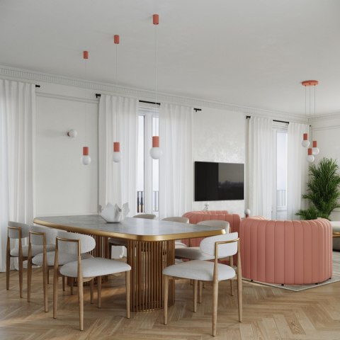 Sollux Lighting Lampa wisząca HALO 3P brzoskwiniowa