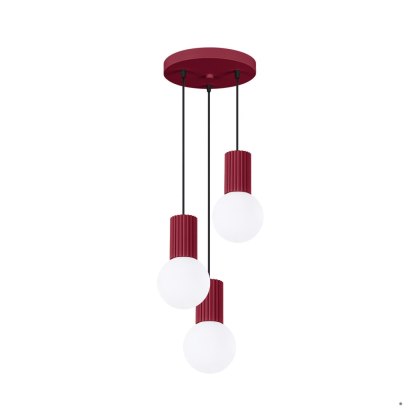 Sollux Lighting Lampa wisząca HALO 3P burgund