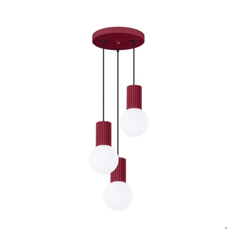 Sollux Lighting Lampa wisząca HALO 3P burgund