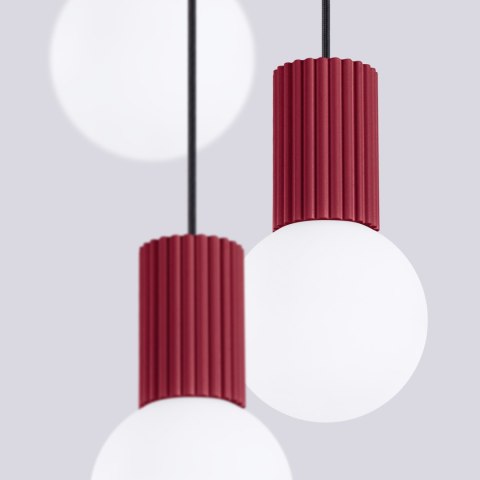 Sollux Lighting Lampa wisząca HALO 3P burgund